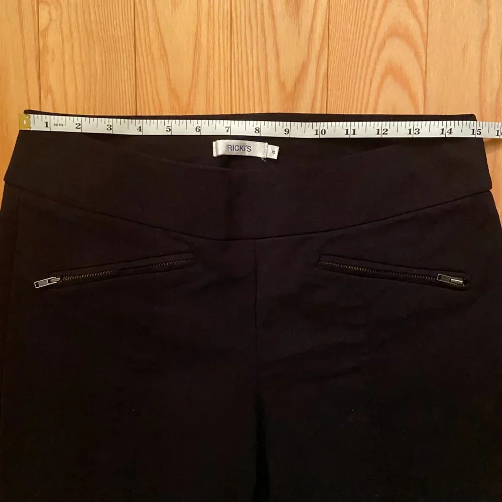 Ricki's Microtwill Slim Leg Black Pants Size 10 - Picture 9 of 11